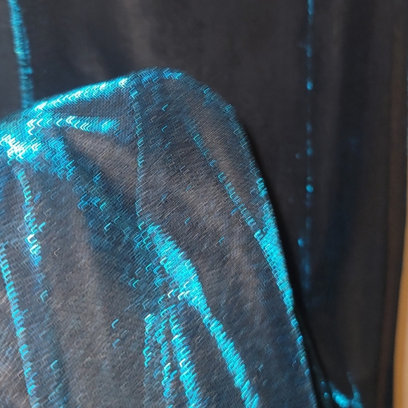 Vintage Blue Iridescent Prom Dress - Picture 4 of 5